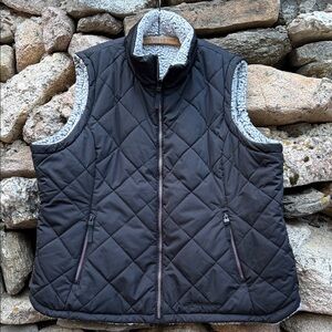 Free Country Reversible Quilted & Sherpa Vest XXL Plush Zip Pockets New